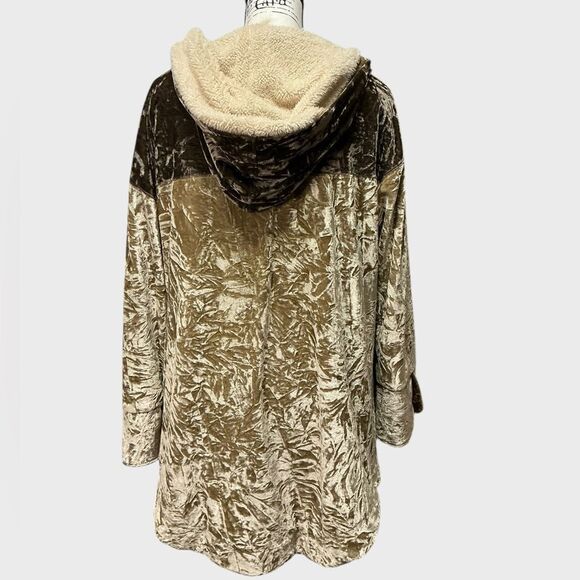 Mystree Crushed Velvet Sherpa Lined Jacket Shacklet Womens Large - Picture 5 of 7